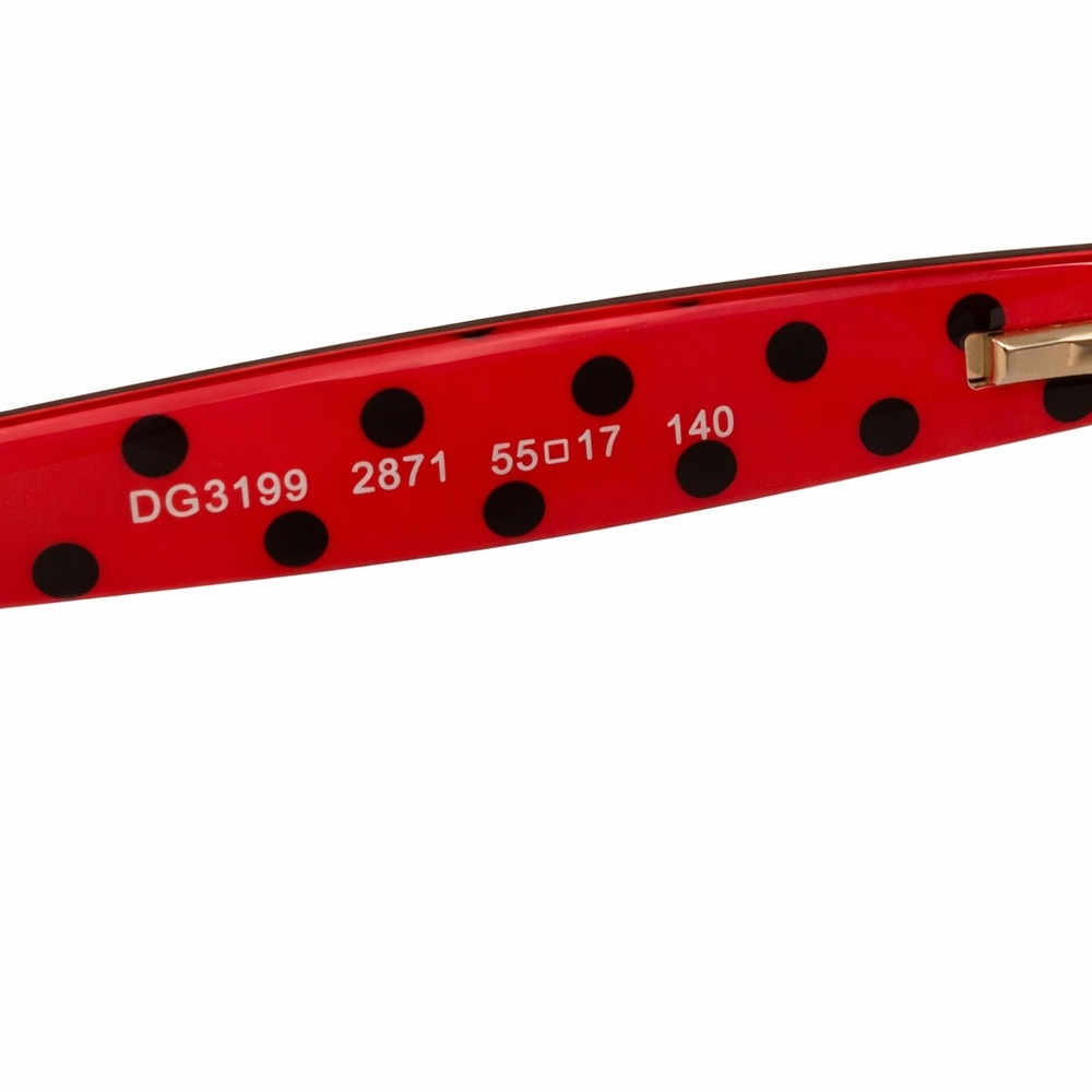 Dolce & Gabbana Women’s Red and Black Polka Dot Temple Sunglasses - Picture 5 of 5